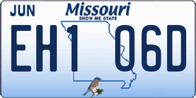 MO license plate EH1O6D