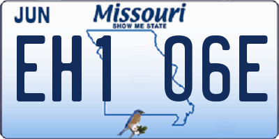MO license plate EH1O6E