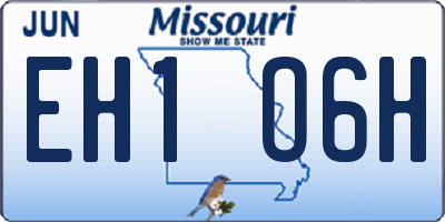 MO license plate EH1O6H