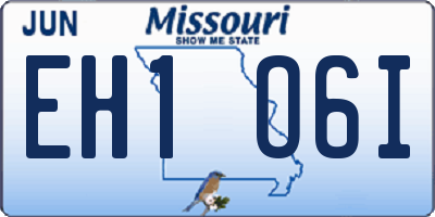 MO license plate EH1O6I