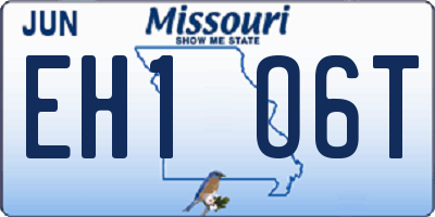 MO license plate EH1O6T