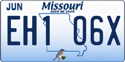 MO license plate EH1O6X