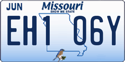 MO license plate EH1O6Y
