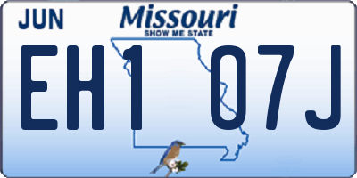 MO license plate EH1O7J