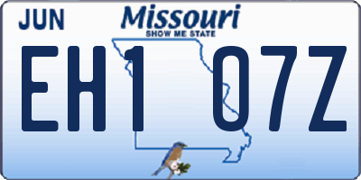 MO license plate EH1O7Z