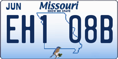 MO license plate EH1O8B