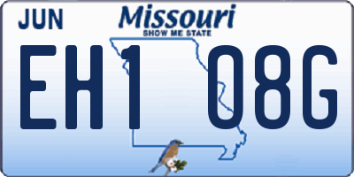 MO license plate EH1O8G