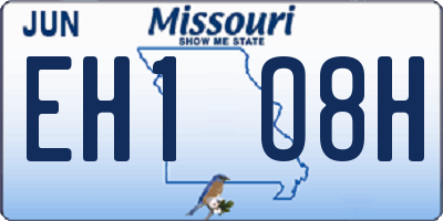 MO license plate EH1O8H