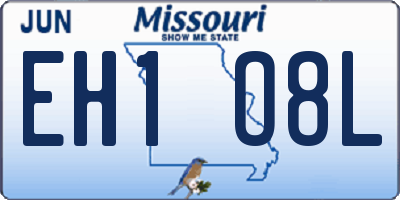 MO license plate EH1O8L