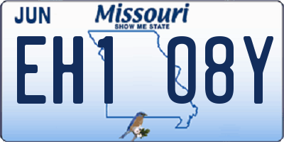 MO license plate EH1O8Y