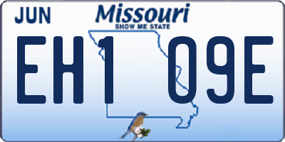 MO license plate EH1O9E