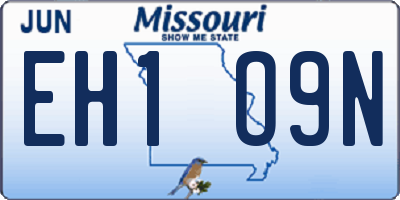 MO license plate EH1O9N