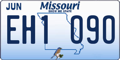 MO license plate EH1O9O