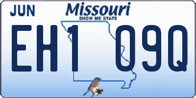 MO license plate EH1O9Q