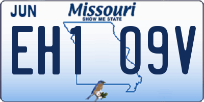 MO license plate EH1O9V