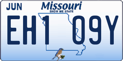 MO license plate EH1O9Y
