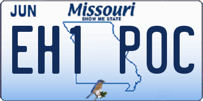 MO license plate EH1P0C