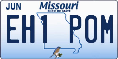 MO license plate EH1P0M
