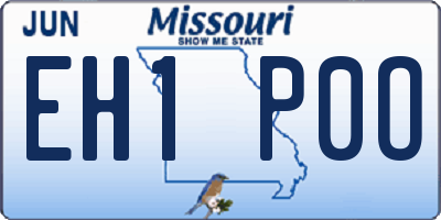 MO license plate EH1P0O