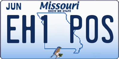MO license plate EH1P0S