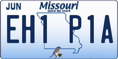 MO license plate EH1P1A