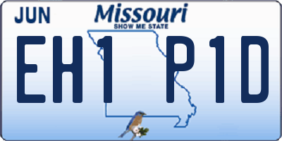 MO license plate EH1P1D