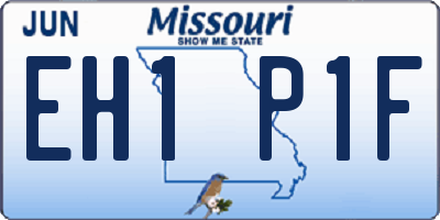 MO license plate EH1P1F