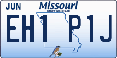 MO license plate EH1P1J
