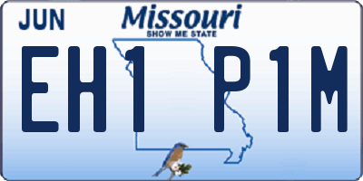 MO license plate EH1P1M