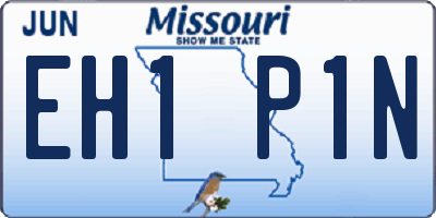 MO license plate EH1P1N