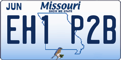 MO license plate EH1P2B