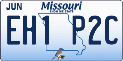 MO license plate EH1P2C