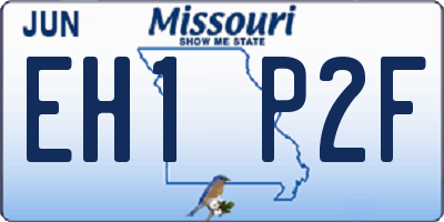 MO license plate EH1P2F