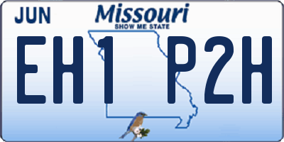 MO license plate EH1P2H