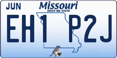MO license plate EH1P2J