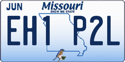 MO license plate EH1P2L