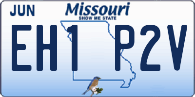 MO license plate EH1P2V