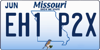 MO license plate EH1P2X