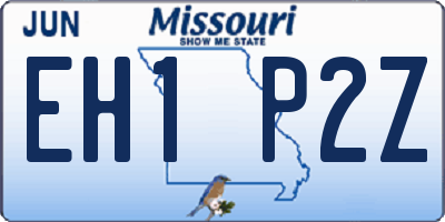 MO license plate EH1P2Z