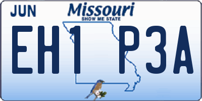 MO license plate EH1P3A