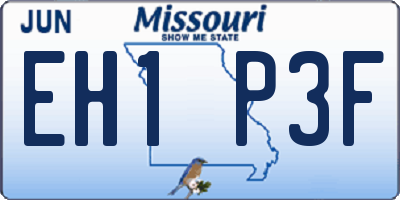MO license plate EH1P3F