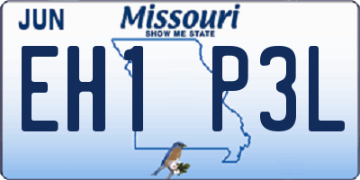 MO license plate EH1P3L