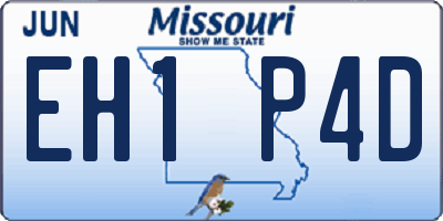 MO license plate EH1P4D