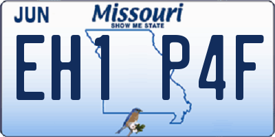 MO license plate EH1P4F