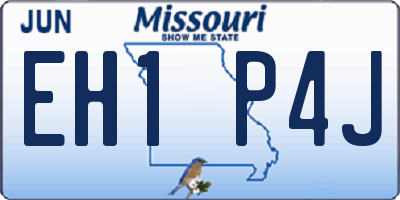 MO license plate EH1P4J