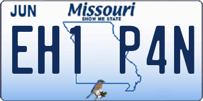 MO license plate EH1P4N