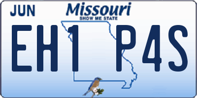 MO license plate EH1P4S