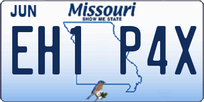 MO license plate EH1P4X