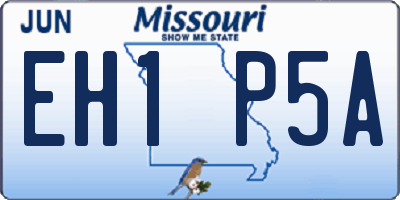 MO license plate EH1P5A