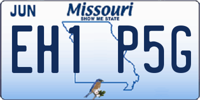 MO license plate EH1P5G